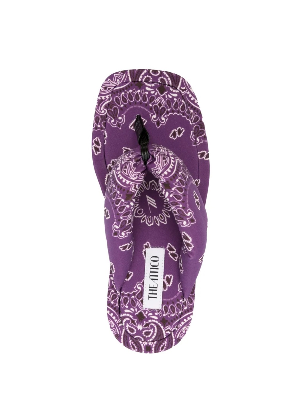 The Attico Purple Paisley Bandana Flip Flop Sandal